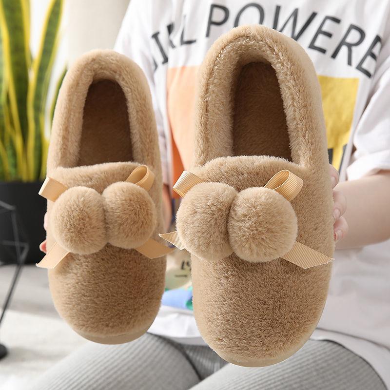 Plush Cotton Shoes Plus Cashmere Peas Shoes Women's Autumn and Winter Warmth Thick-soled Flat-bottomed Wild Cotton Shoes