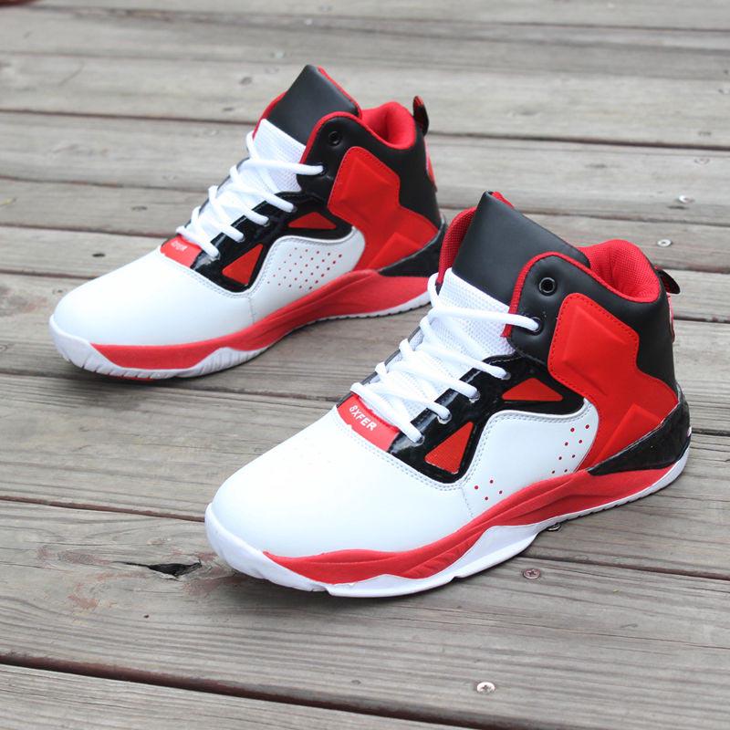 Size 39-44 Men Leather Sneakers Shockproof Breathable Deodorant Running Basketball Shoes Boys Non-slip Wear-resistant Skate Shoes