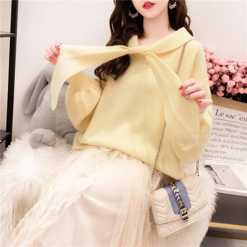 Autumn Winter New Style Turtleneck Loose Knit Sweater for Ladies Casual Solid-color Warm Coat for Ladies