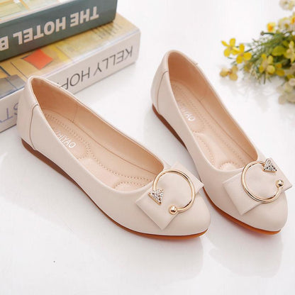 Women's Single Shoes All-match Soft-soled Flat Heels Non-slip Comfortable Shallow Mouth Non-slip Single Shoes Soft and Light