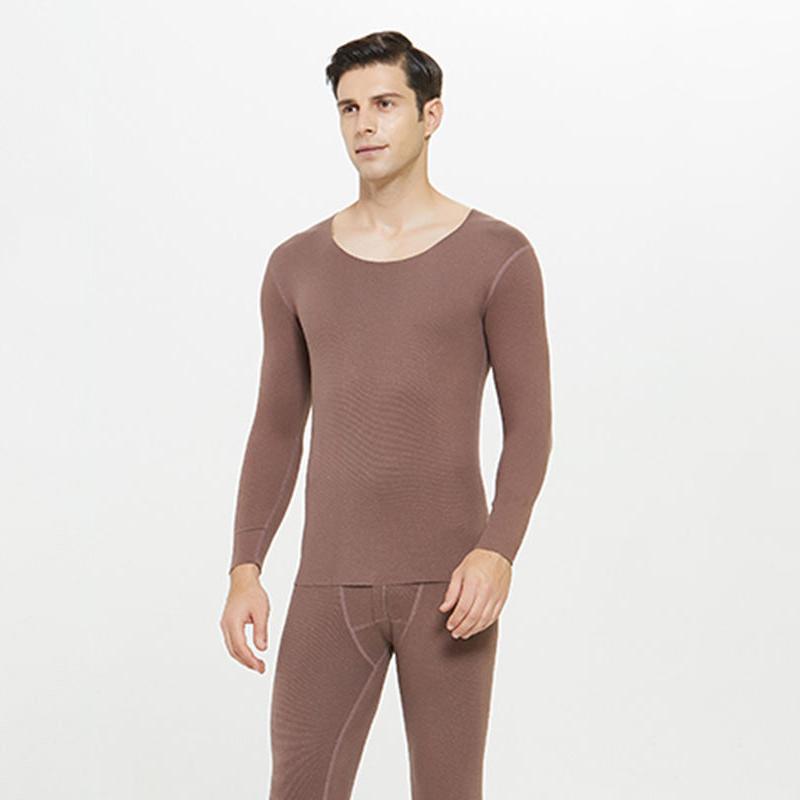 Men Winter Autumn Thicken Thermal Underwear Tight Suit High Elasticity Wearable Comfortable Versatile Soft Lining O-neck Spring Long Sleeve Breathable