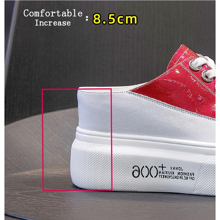 Casual High Heels Loafers Breathable Vulcanize Women Sneakers PU Round Toe Embroider Platform Wedge Tenis Feminino