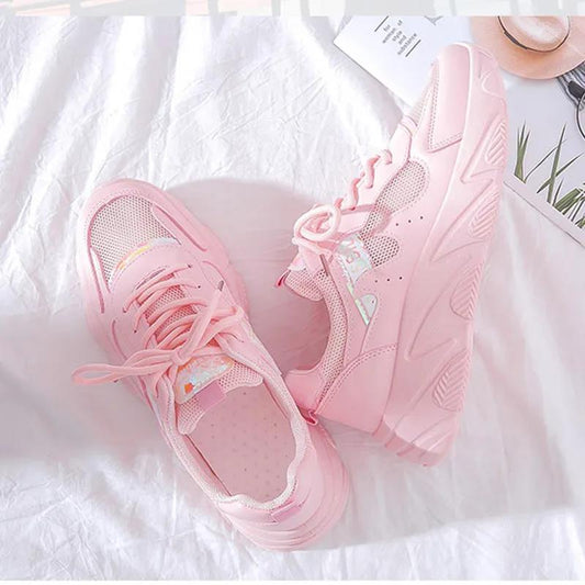 Summer Hollow Breathable Sports Shoes Flat Casual Women's Shoes Net Shoes Running Shoes