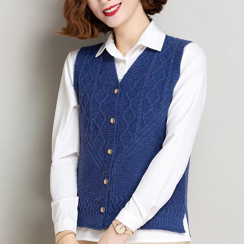 Autumn and Winter Short Cardigan Vest Knitted Loose All-match Blouse Fashion Casual Women's Jacket