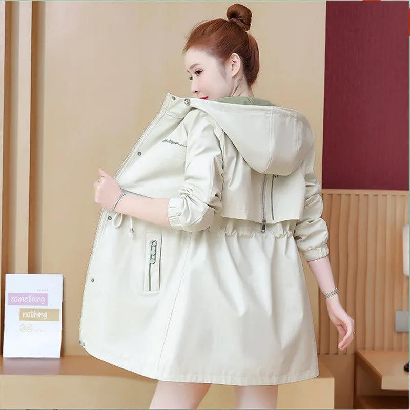 2021 New Autumn Women Jacket Casual Basic Coat Pocket Zipper Jackets Long Sleeve Female Windbreaker Loose Hooded Outwear