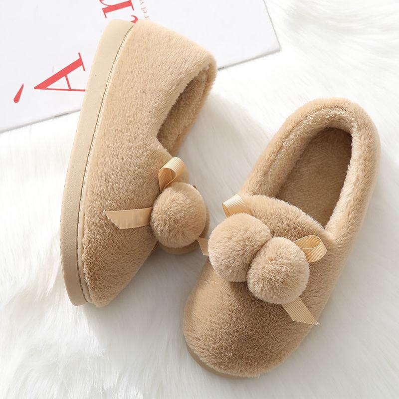 Plush Cotton Shoes Plus Cashmere Peas Shoes Women's Autumn and Winter Warmth Thick-soled Flat-bottomed Wild Cotton Shoes