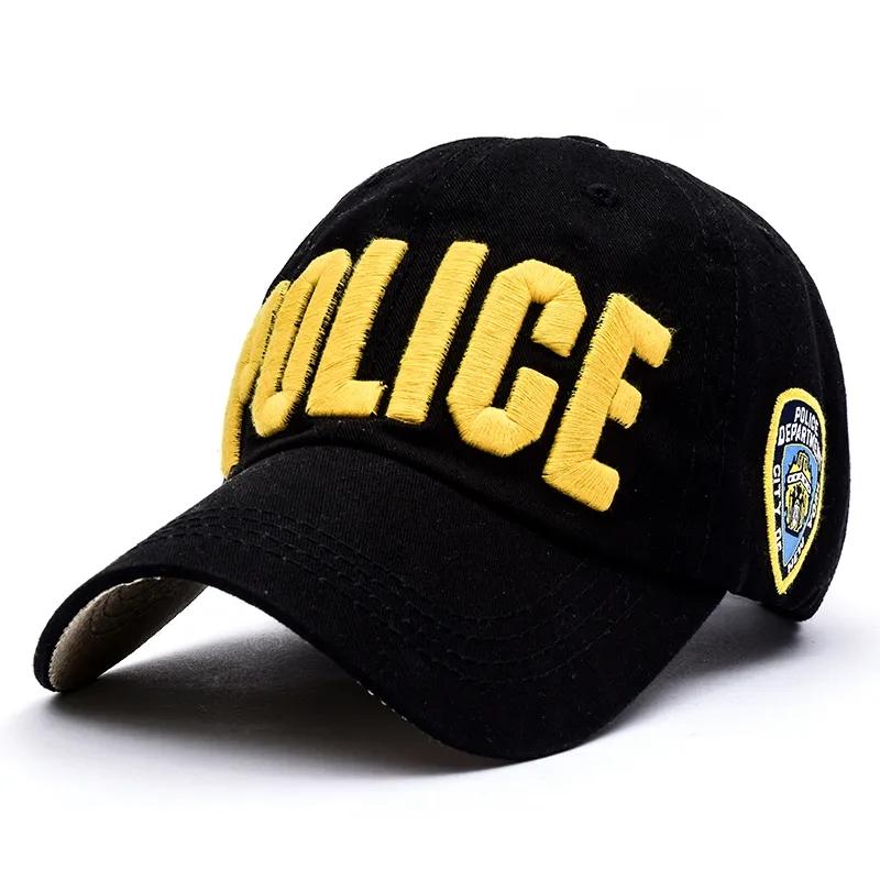 Police Embroidered Hat Women's Outdoor Sun Hat Men's Casual Hip-hop Baseball Cap Snap Back Sunscreen Cap Leisure Sport Cap