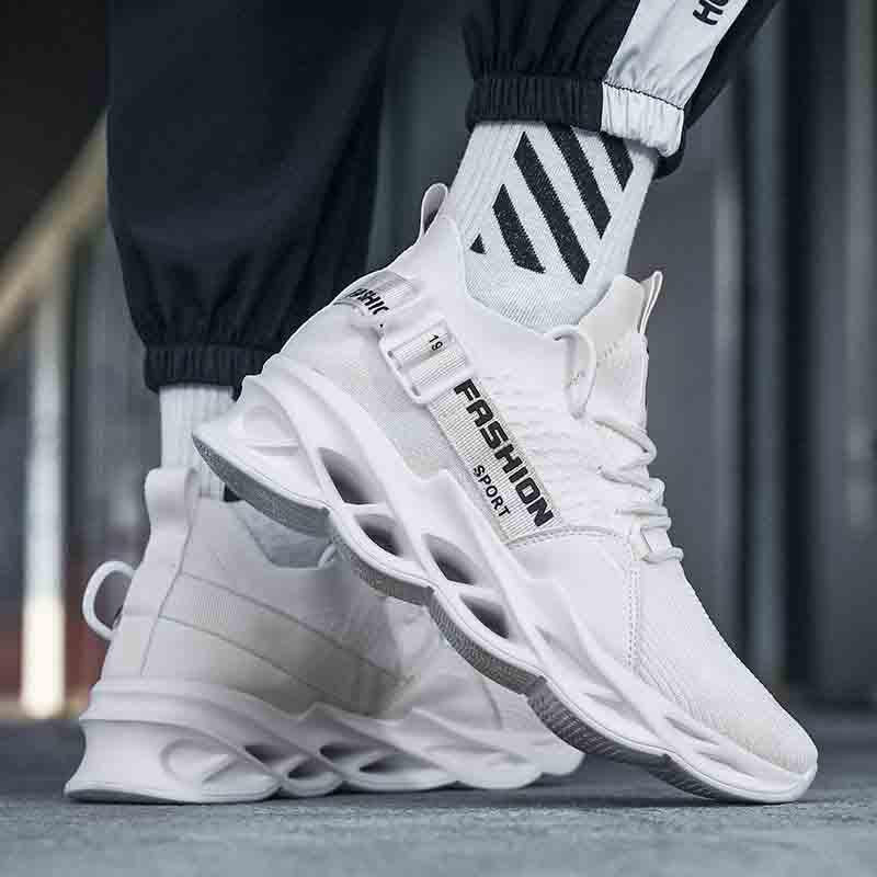 Plus Size 36-47 Fashion Summer Men Mesh Sneakers Low-top Wear-resistant Running Basketball Shoes Non-slip Shockproof Blade Shoes