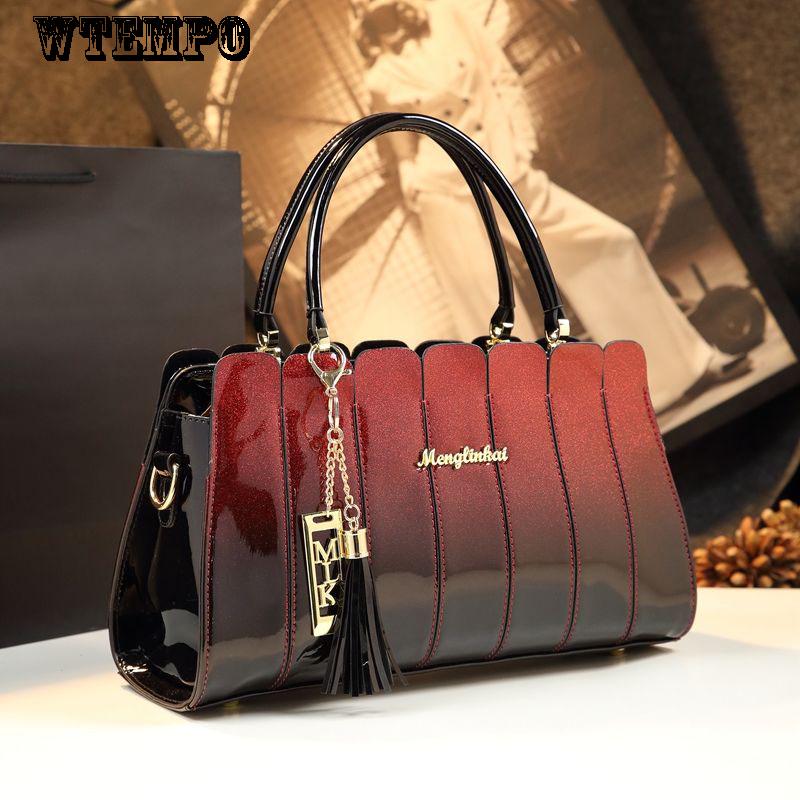 Crossbody shoulder bag simple casual ladies bag fashion fashion patent leather