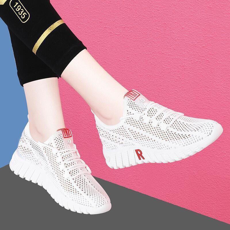 Cloth Shoes Women's Walking Shoes Soft Bottom Non-slip Mom Sneakers Breathable Net Shoes Fashion Casual Single Shoes