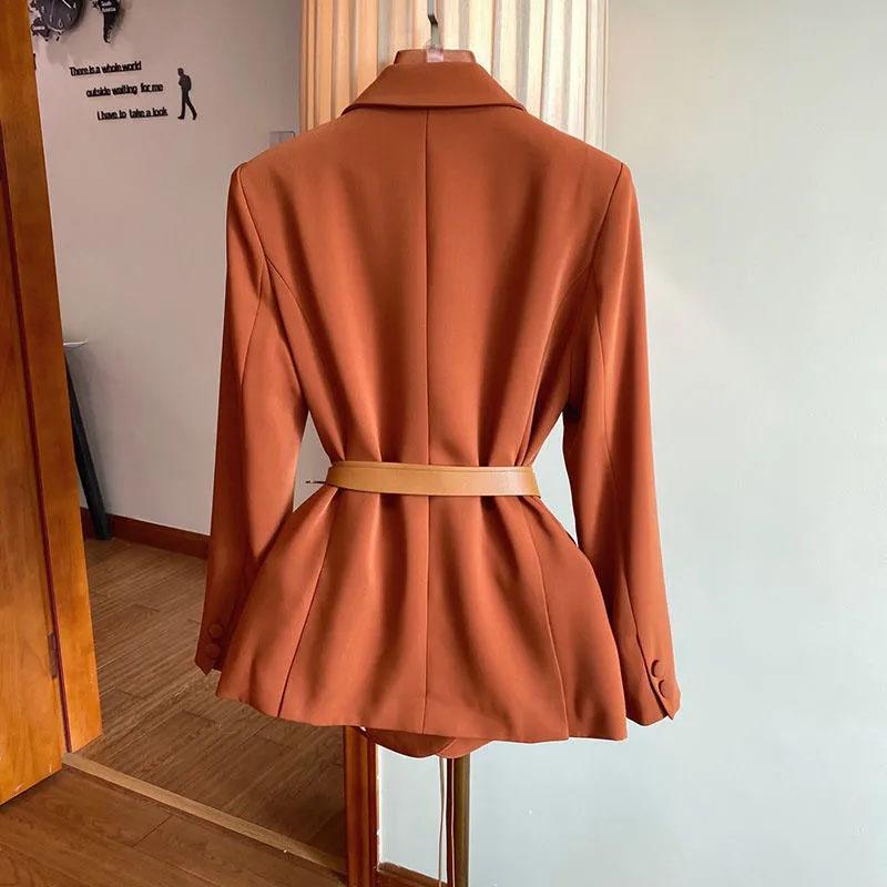 2PCS Women's Autumn High-end Two-piece Suit Jacket + Gauze Skirt Suit Jacket A-line Skirt Casual Work Clothing Ladies Elegant Sets