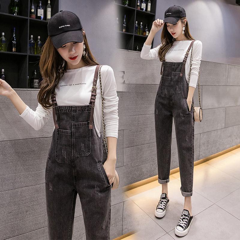 WTEMPO Summer Denim Jumpsuit Woman Jeans Long Romper Pants Pockets Sleeveless Adjusted Overalls Trousers