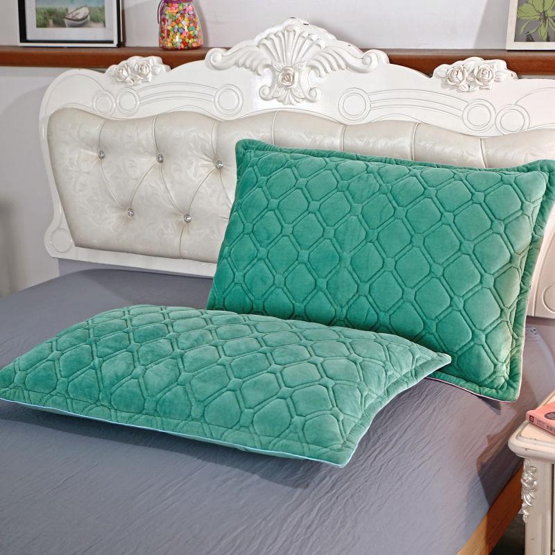 Crystal Velvet Pillowcase Quilted Thickened Warm Suede Flannel Short Plush Autumn and Winter Pillowcase