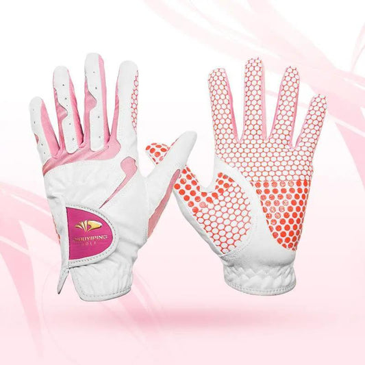 Golf Gloves Women's Hands 2 Colors Optional Microfiber Cloth Soft Non-slip Silicone Wear-resistant Breathable Gloves