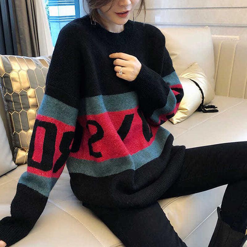 Autumn and Winter Loose Casual Bottoming Shirt In The Long Section Long-sleeved Simple Top Fashion Women's Sweater