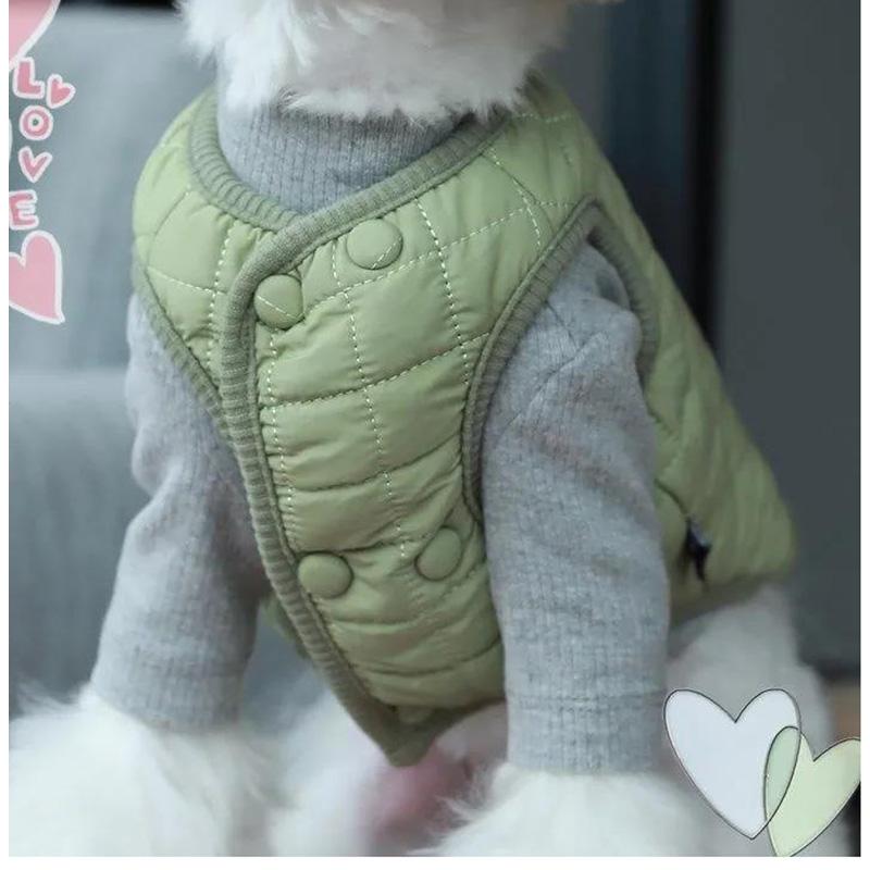 Autumn Winter Cotton Vest for Pet Bichon Teddy Pomeranian Cat Small Dog Puppy Warm Thick Vest Clothes Pet Doggy Sleeveless Jacket Coat Pet Supplies