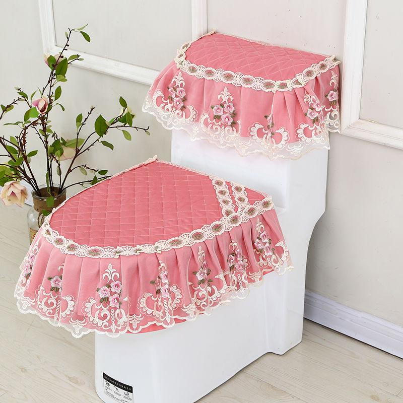 Three-piece Toilet Toilet Gasket Four Seasons Plus Velvet Warm Cushion Toilet Cover Zipper Type Toilet Cover Fabric Sticky