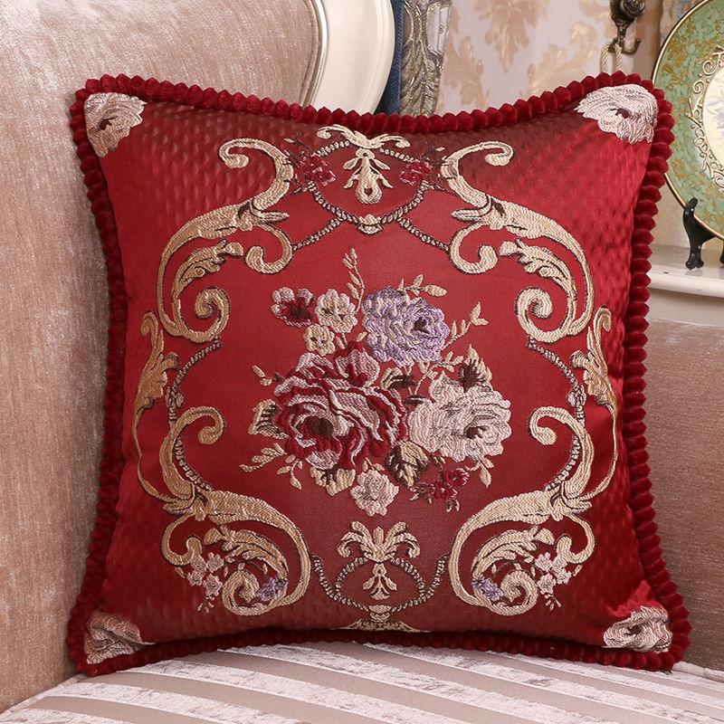 European Style Embroidered Pillow Home Sofa Pillow Car Pillow Relaxation Artifact