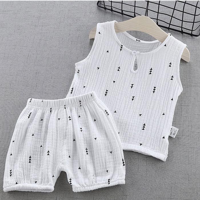 Cotton Baby Sets Leisure Sports Boy and Girl T-shirt + Shorts Sets Toddler Clothing Baby Boy and Girl Air Conditioning Clothes