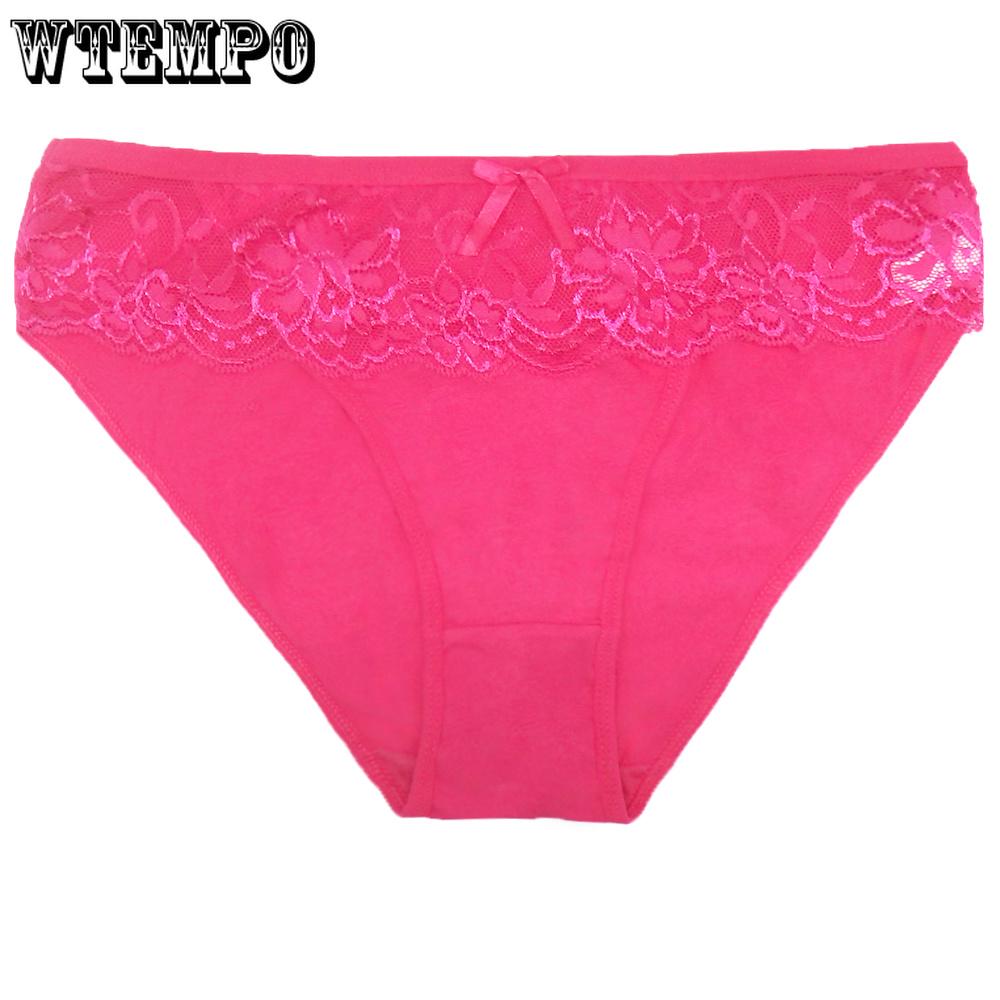 Pack 6 pcs Woman Underwear Cotton Panties Cute Lace Sexy Girls Ladies Briefs