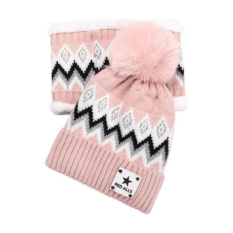 Hat Women's Autumn and Winter Plus Velvet Warm Knit Hat Warm Scarf Ladies Biking Ear Protection Warm All-match Woolen Hat