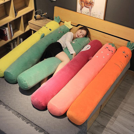 Fruit Long Strip Sleeping Pillow Removable Washable Cylindrical Plush Sleeping Pillow Boys and Girls Bed Office Pillow Sleeping Leg Pillow