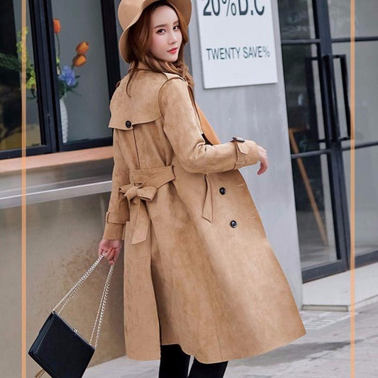 Woolen coat Spring and Autumn Large Size Woman's clothing Long Sleeve Warm Windbreaker Large size