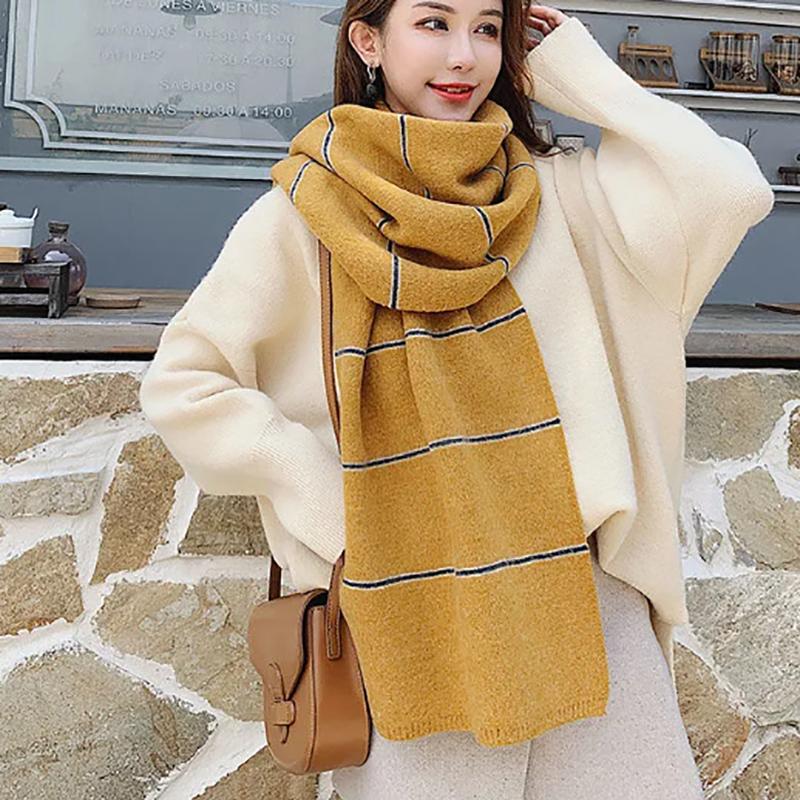 Scarf Female Winter Style Korean Wild British Winter Cute Girl Thickened Autumn and Winter Scarfs