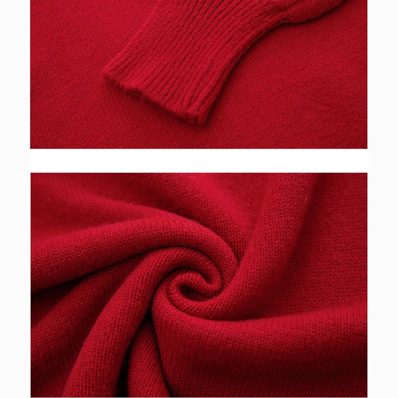 Autumn Winter New Style Turtleneck Loose Knit Sweater for Ladies Casual Solid-color Warm Coat for Ladies