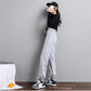 WTEMPO Elastic Waist Tie Joggers Pants Casyal Women Sport Long Sweatpants Loose  Casual Solid Color Baggy Trousers