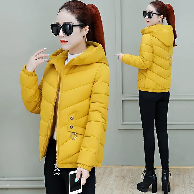 Winter Women's Down Jacket Korean Style Slim Short Hooded Warm Thick Cotton Jacket