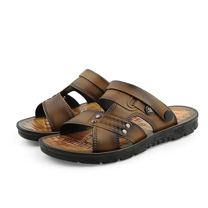 [Men Summer Sandals] Korean Style Beach Breathable Sandals Men's Soft-soled Sandals Slippers Comfortable Hollow Out Dual Purpose Sandals