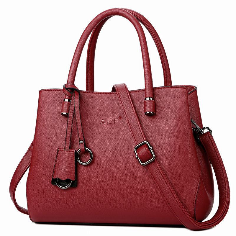 Pure Color Elegant Genuine Leather Luxury Top-Handle Bags Large Capacity Personality European Style Crossbody Bag Handbags Women tote bag