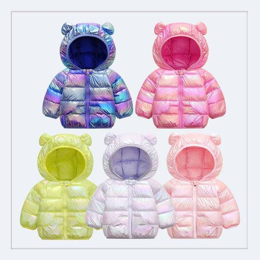 Baby Boys and Girls Top Cotton Coat Winter Clothes Children's Lightweight Cotton Jacket Hooded Down Jacket