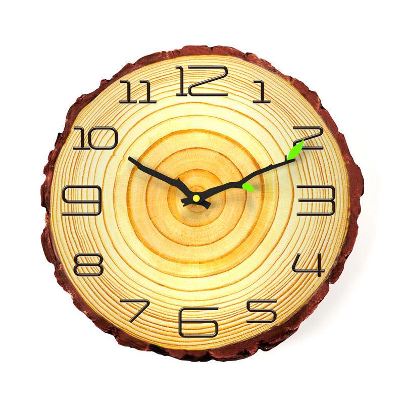 Original Wooden Clocks and Clocks Creative Tree Pattern Annual Ring Living Room Fashion Creative Living Room Clocks