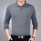 Autumn Middle-aged Men's Polo Shirt Long-sleeved T-shirt Business Men's Large Size Shirt Button Bottoming Shirt