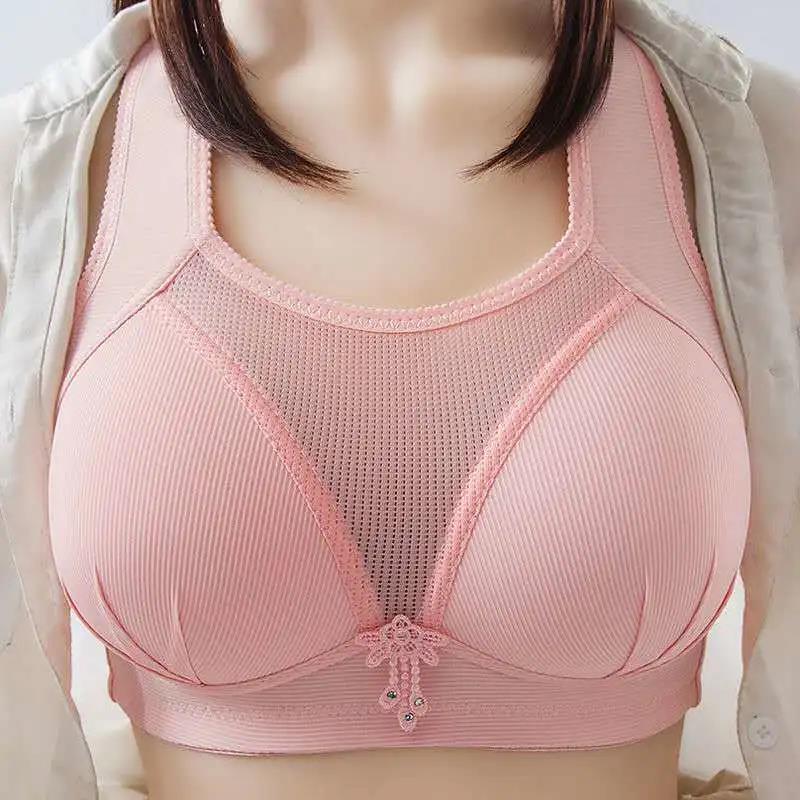 Thin Section Large Size Gathered Beauty Back No Steel Ring Anti-glare Anti-sagging Tube Top Women's Underwear Bra