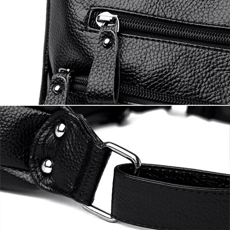 Women Handbag Crossbody Bags Soft Surface Genuine Leather Cowhide High Capacity 3 Colors High Capacity Multi-layer Zipper Closure