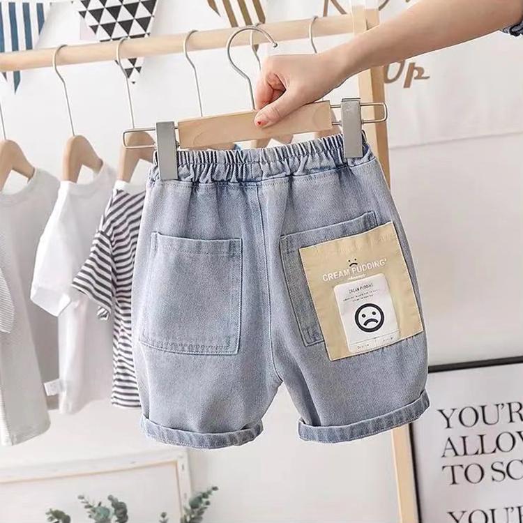 Children's Pants Summer Boys Casual Boys' Summer Shorts Children's Jeans Capris Korean Elastic Waist Pants