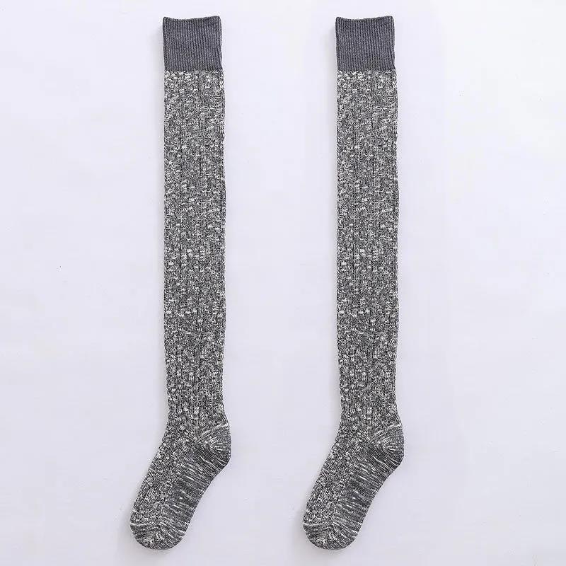 Over The Knee Paddler Female Thickened Plus Legs Student Thick Wool Knit Autumn and Winter Warm High Tube Thigh Socks