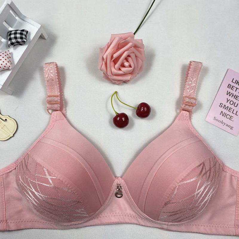 Fat Women Plus Size Bra Full Cup Thin Section Without Steel Ring Anti-sagging Gathered Adjustable Lace Underwear Women