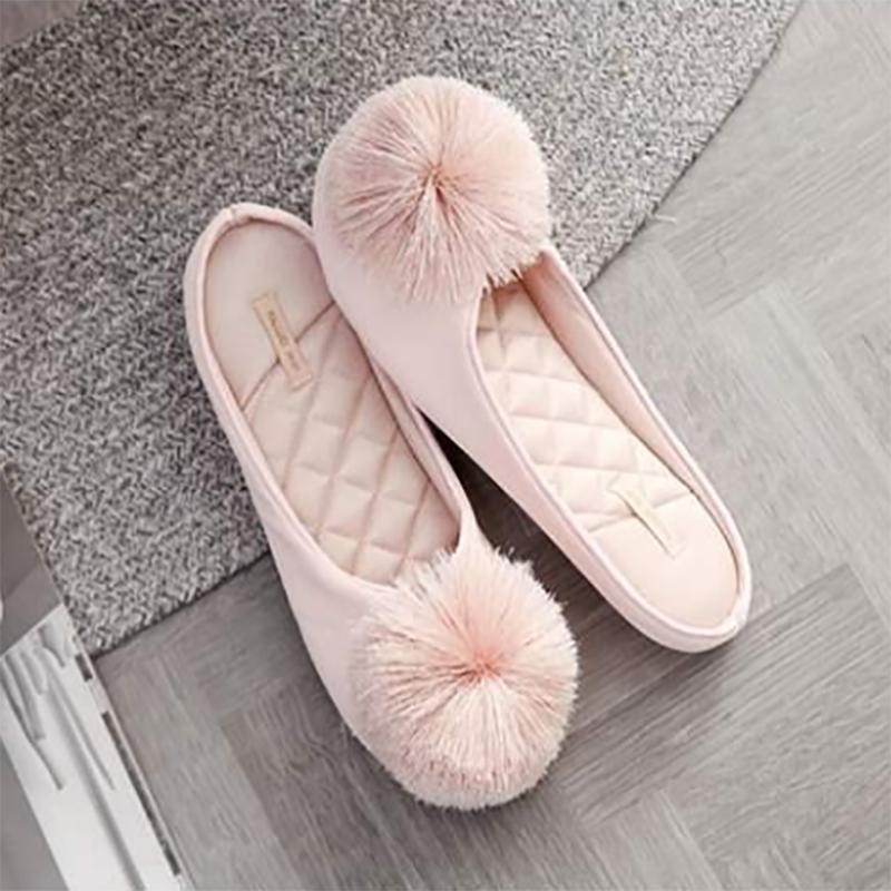 Autumn and Winter Pure Cotton Slippers Indoor Non-slip Soft-soled Shoes Warm Simple Plush Cotton Shoes