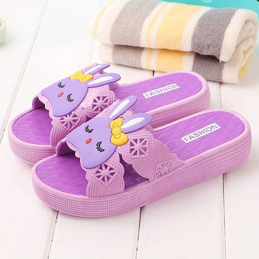 Cute Summer Female Models Plus High School Slope Heel Sandals and Slippers Home Bathroom Bath Plastic Thick Bottom Non-slip Indoor Home