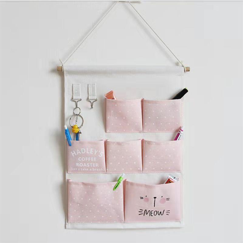 12/13 Pockets Fabric Hanging Bag Storage Bag on The Wall Behind The Door Dormitory Storage Bag Home Mobile Phone Sundries Decoration Hanging Pocket