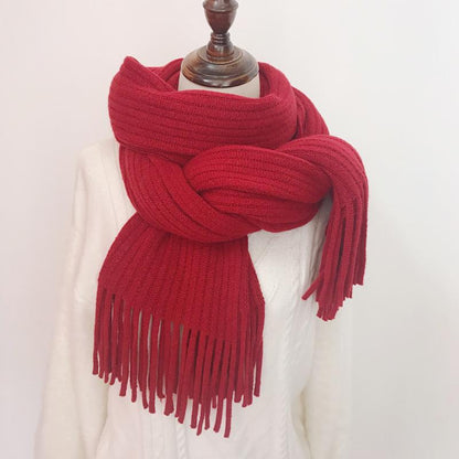 Winter Scarf Women Knitting Wool Scarves Knitted Thicken Warm Shawl Student Scarf