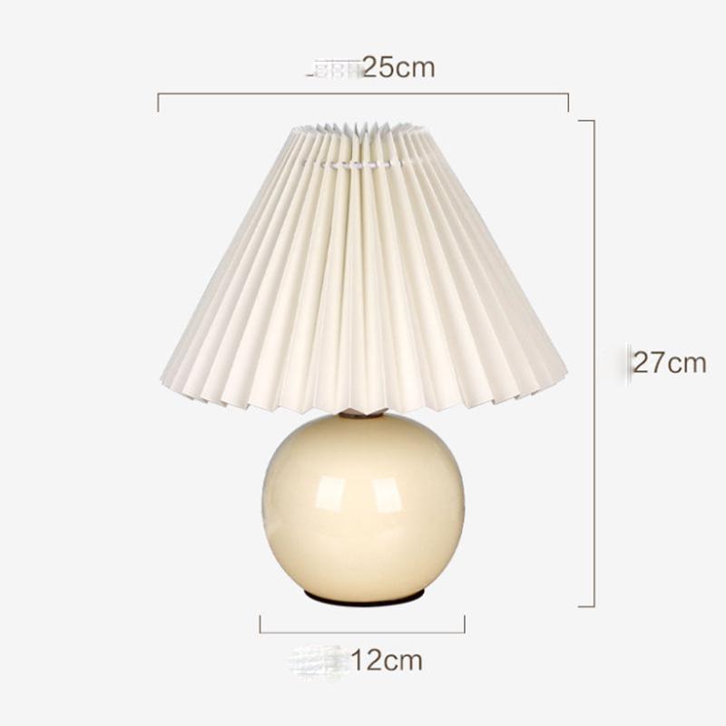 Ceramic Pleated Table Lamp Nordic Style Bedroom Bedside Lamp Living Room Energy-saving Lamp Warm Night Light Home Decoration Lamp