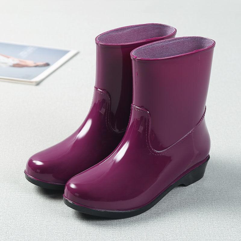 Rain Boots Rain Boots Ladies Adult Fashion Korean Version In The Tube Non-slip Waterproof Shoes Short Tube Boots Rubber Shoe Covers Women