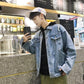 Men's Clothing Jacket Spring and Autumn Denim Jacket Men's Loose Trend Hole Jacket Jacket Large Size