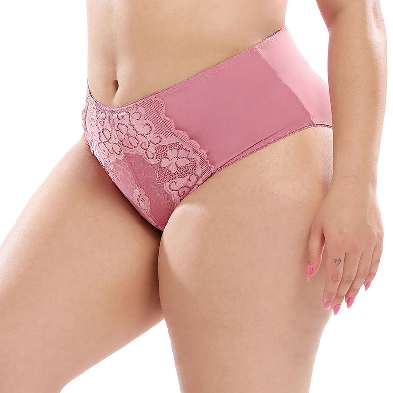 2PCS Plus Size Ladies Panties Sexy High Waist Briefs Fat Ladies Lace Panties L-5XL