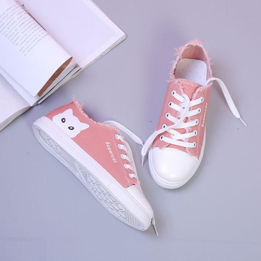 Canvas Shoes Summer White Shoes Women's Shoes Breathable Flat Student Casual Shoes